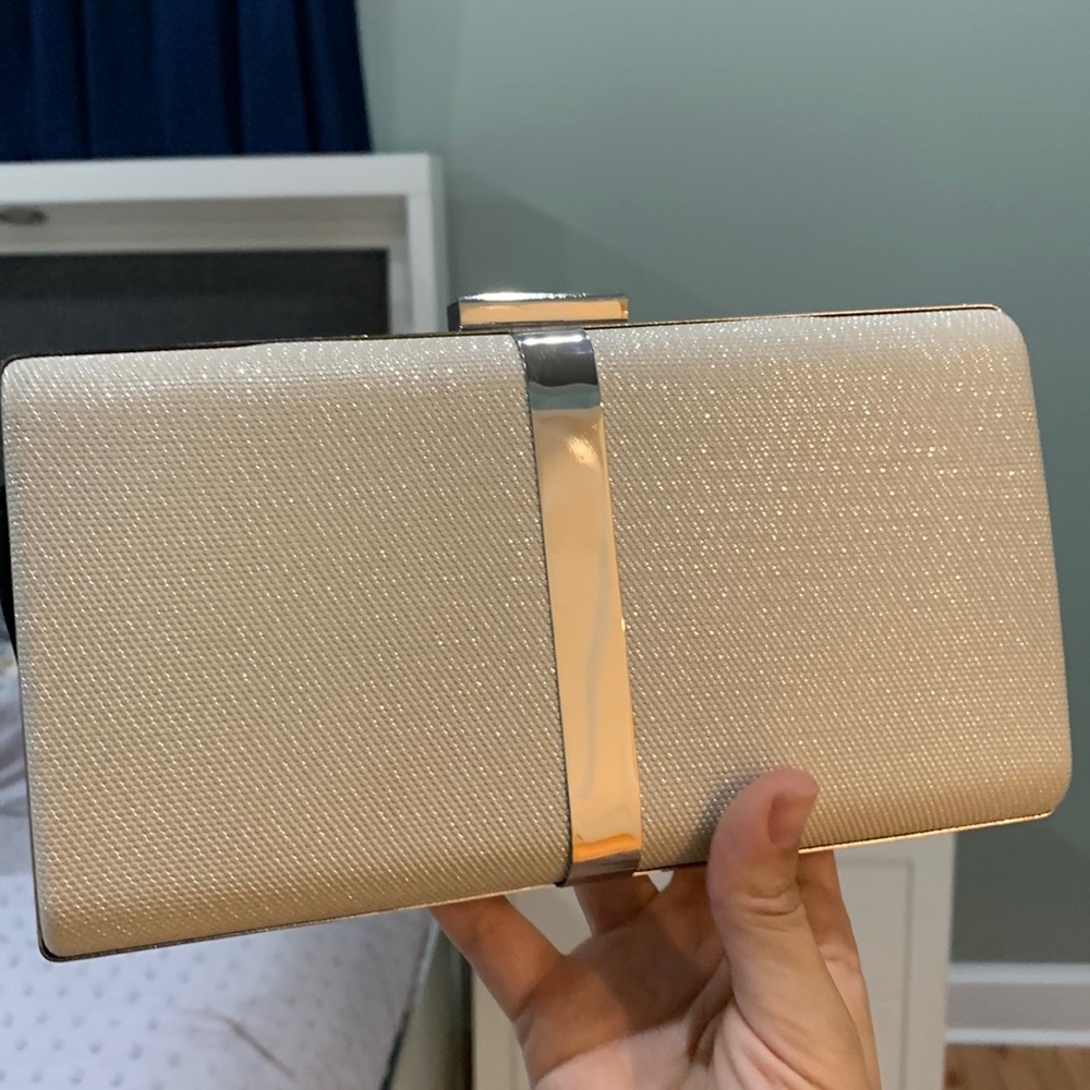 Champagne colored clutch